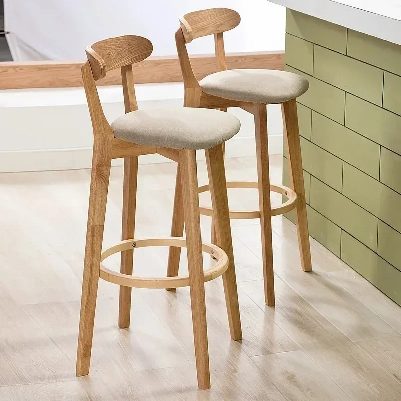 

Wood High Bar Chair Stool Bar Stool Nordic Back Bar Modern Floor Minimalist Desk Chair Muebles De Cocina Kitchen Furniture