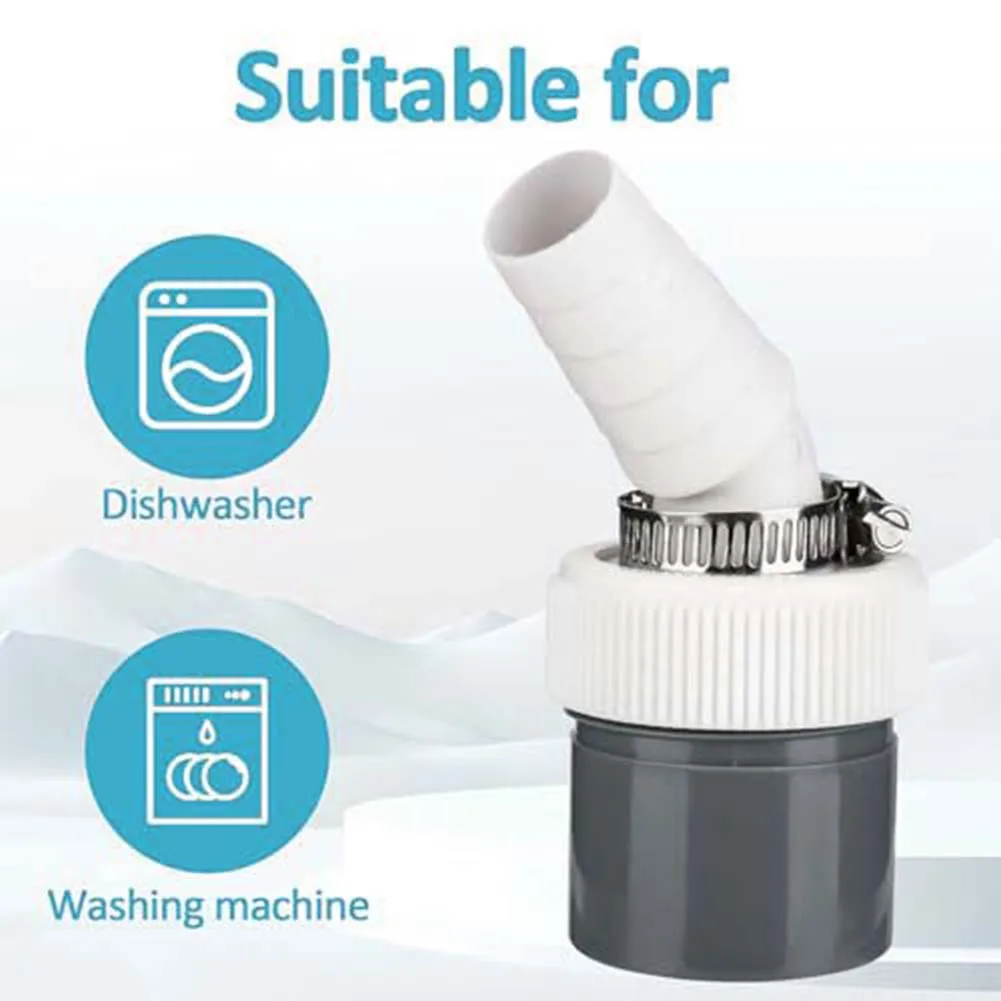 2Pcs Washing Machine Drain Adapter PP Drain Pipe Connector Dishwasher Elbow European Connector Washing Machine Accessories