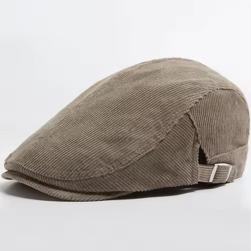 Men Fashion Corduroy Beret Spring Autumn Thick Warm Women's Flat Hat Vintage Casual Newsboy Cap Unisex Fashion Front Back Wear - Image 15