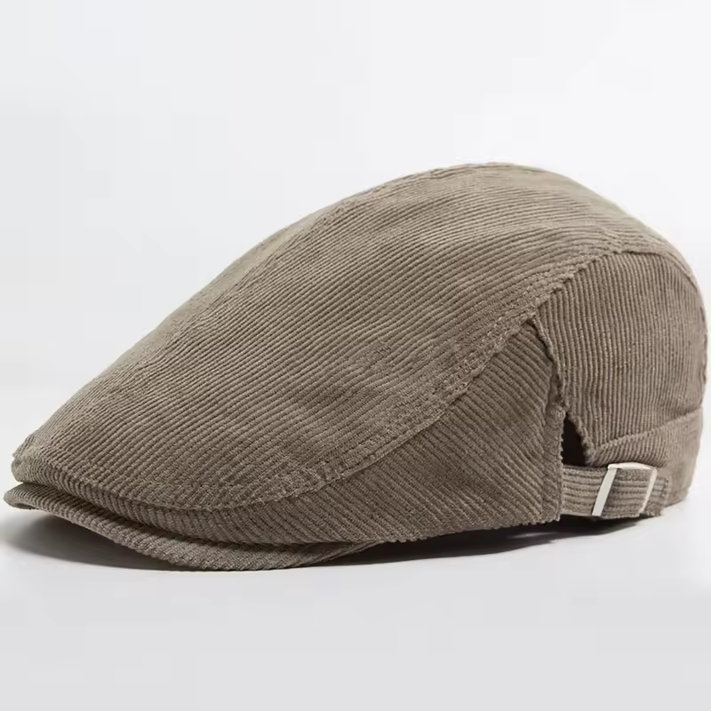 Men Fashion Corduroy Beret Spring Autumn Thick Warm Women's Flat Hat Vintage Casual Newsboy Cap Unisex Fashion Front Back Wear - Image 15