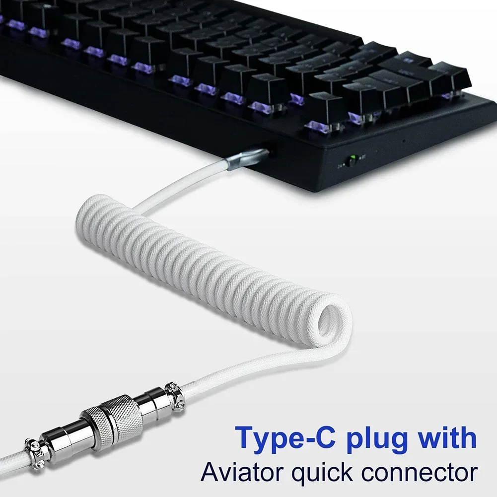 Spiralkabel Typ C Mechanischer Tastaturdraht USB-Tastaturkabel Mechanische Tastatur Aviator Desktop-Computer Aviation Connector – Detail 2