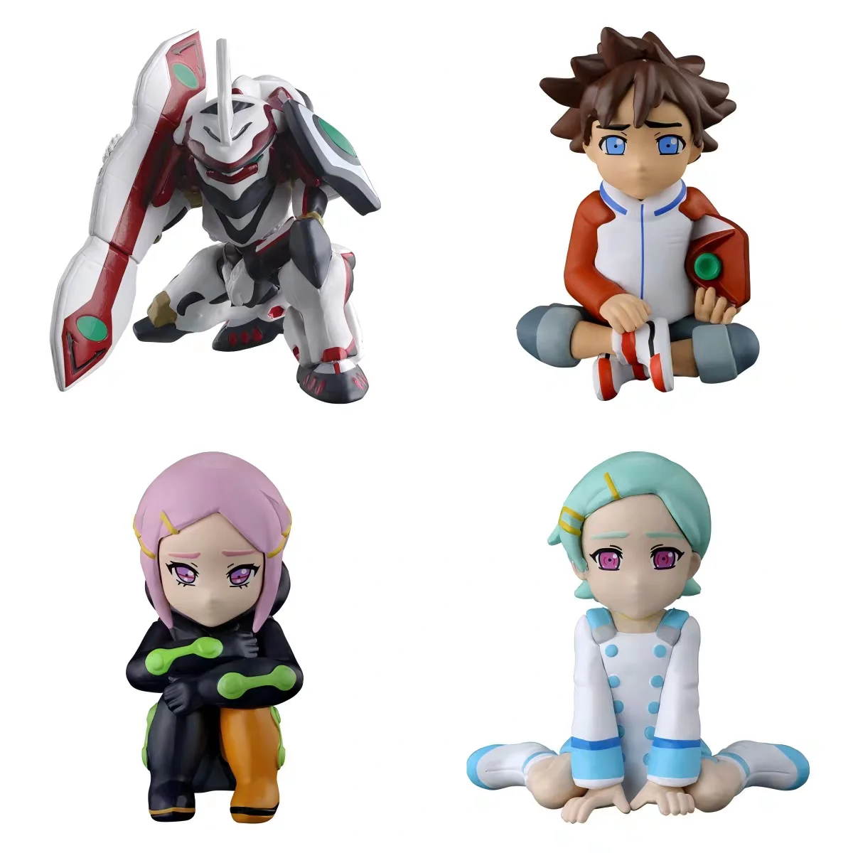 

Оригинальные капсульные игрушки в стиле кавайного аниме Machiboke: Eureka Seven, фигурки Нирваша, Рентона, Евреки, ПВХ-модели, настольные украшения, гача-фигурки