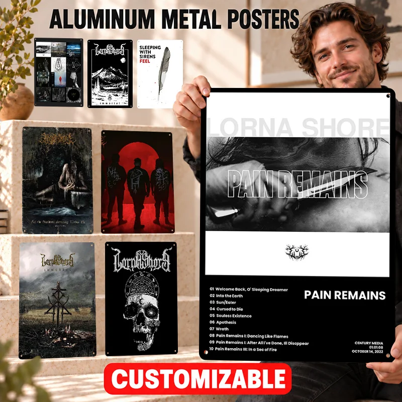 Lorna Shore Aluminum Posters Aggressive Stage Design Entertainment Room Wall Art Personalized Metal Sign Gift For Music Lovers