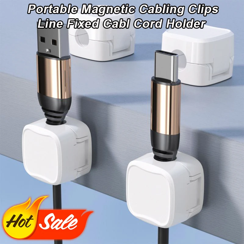 Adjustable Magnetic Cable Clips white Fixed Cabl Cord Holder Portable Cabling Smooth Management Wire Keeper Organizer Holders