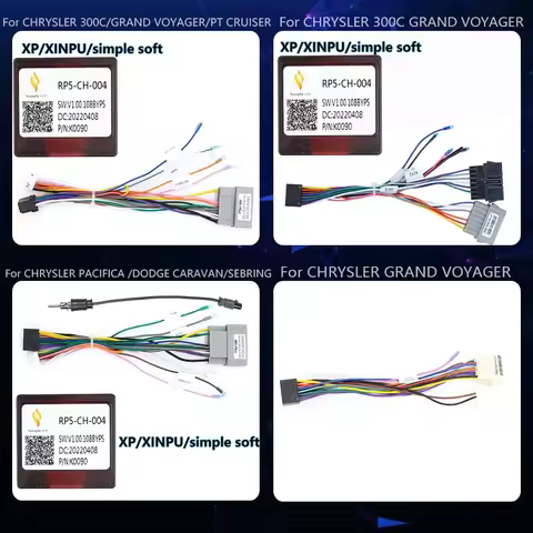FOR CHRYSLER XP cable harness decoder canbus box PACIFICA DODGE CARAVAN GRAND VOYAGER PT CRUISER SEBRING 300C 2 Din Car Android