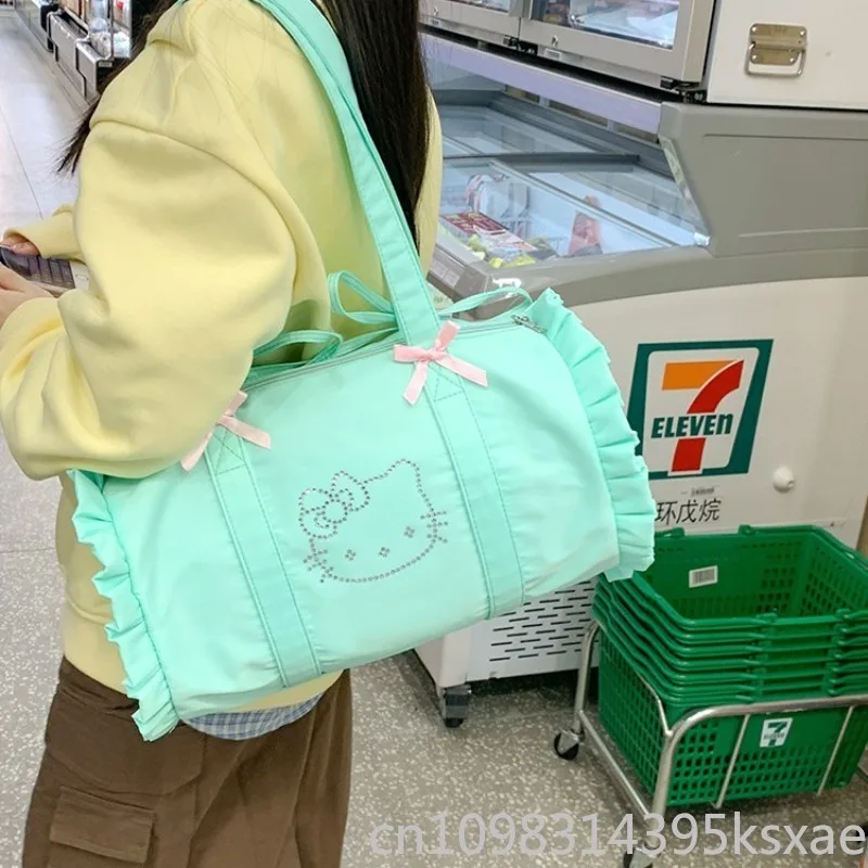  Large Capacity Shoulder Bag for Women Kawaii Hello Kitty Tote Durable Handbag Luxury Designer Girls Bag
