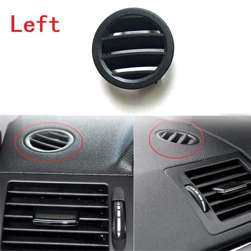 Dash Panel Air Outlet Round Air Conditioning Air Outlet Grille for Mercedes-Benz C-Class W204 C200 C260 Black Left