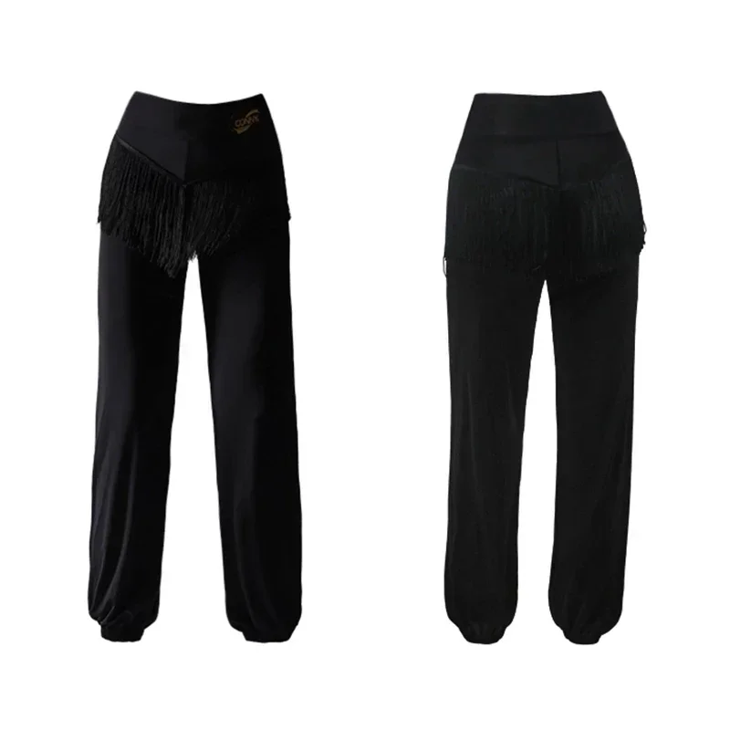 Fashion Latin Dance Pants For Women Samba Rumba Dancing Practice Wear Tassel Trousers Female Tango Salsa Training Clothes