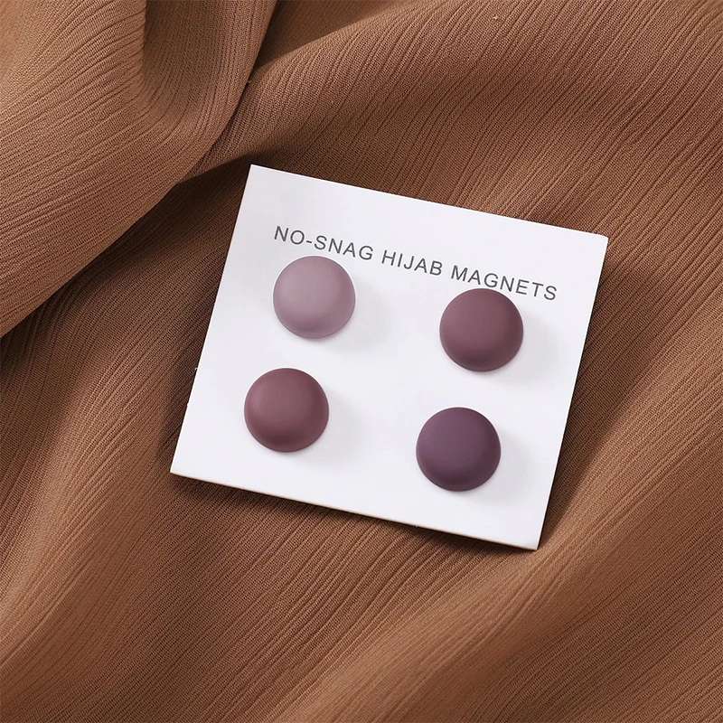 Mode 4 stks/zak Magneet Hijab Sjaal Broches Pins Voor Vrouw Versierd Accessoires Moslim Dames Snoep Kleuren Magneten - afbeelding 1