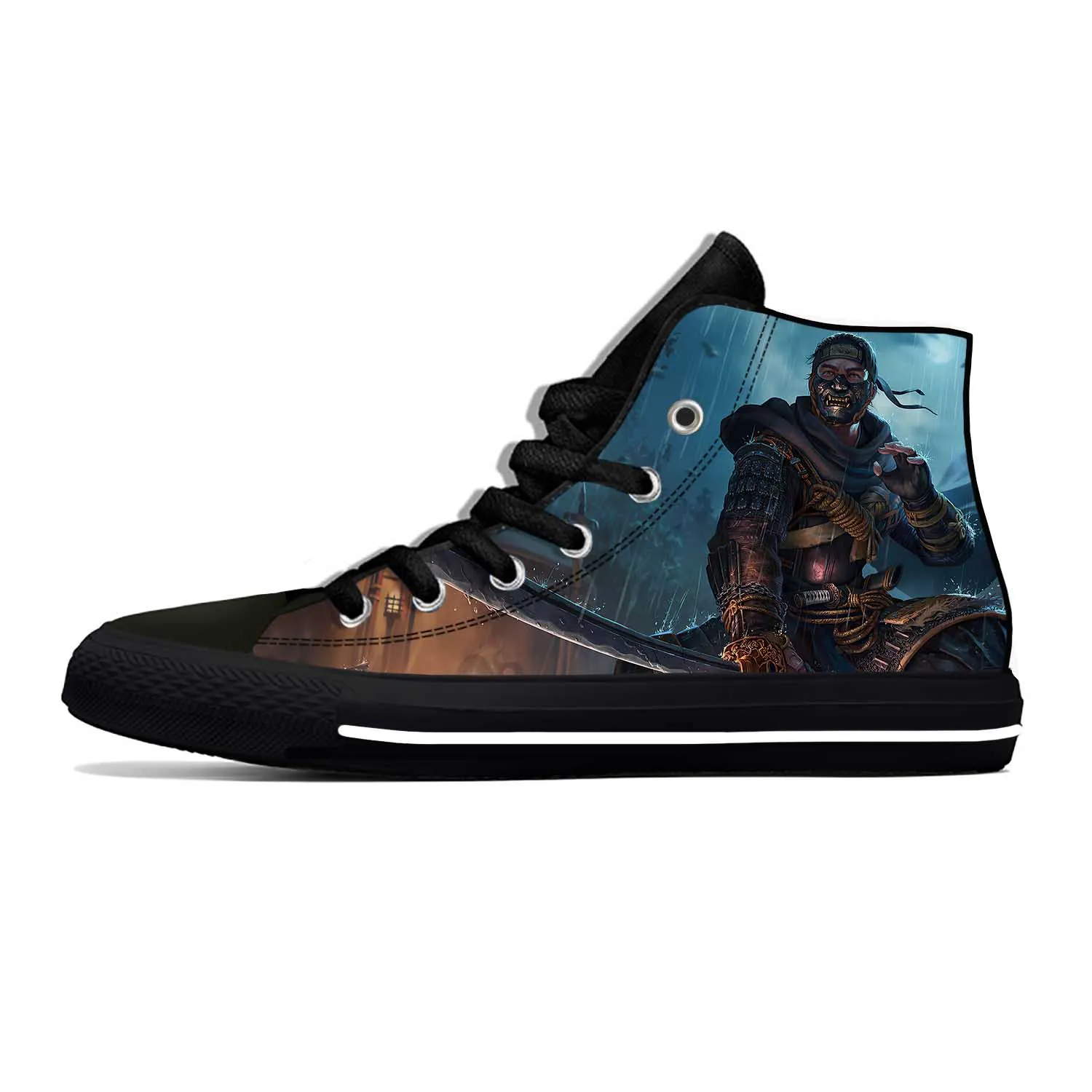 Anime Cartoon Game Ghost of Tsushima Cool Fashion Casual Cloth Shoes High Top Lightweight Breathable 3D Print Men Women Sneakers