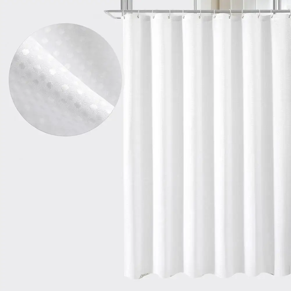 Cortina de ducha de separación de área húmeda, juego de cortina de ducha de Color sólido de contraste impermeable con anillos colgantes para cocina y dormitorio