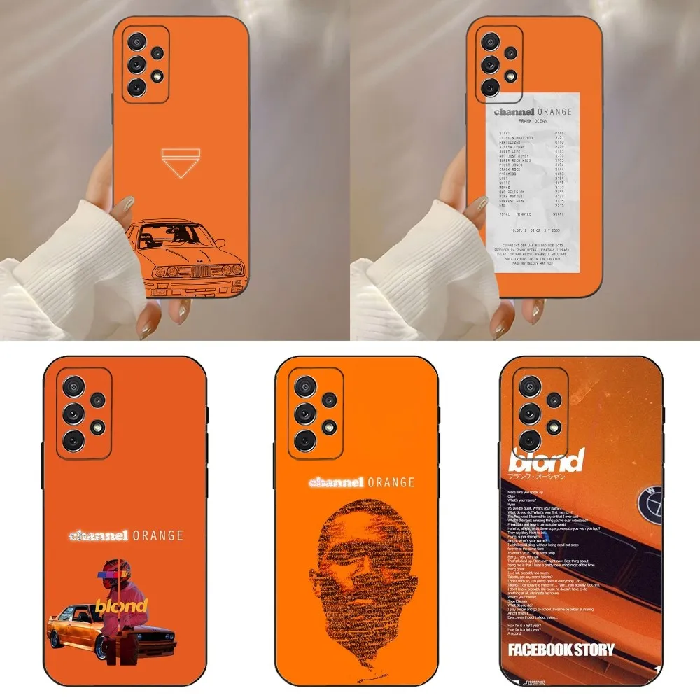 F-Frank Channel Orange Ocean Phone Case For Samsung Galaxy A91,A80,A73,A72 ,A71,A53A52,A32 ,A31A22,A21s,A20,Black Cover