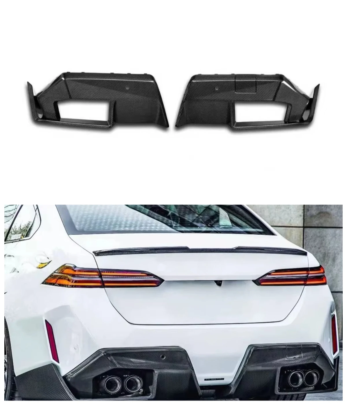 New G90 G99 M5 Dry Carbon Rear Lip with Fog Light 2025+ for M5 G90 G99 Bumper Diffuser Lip