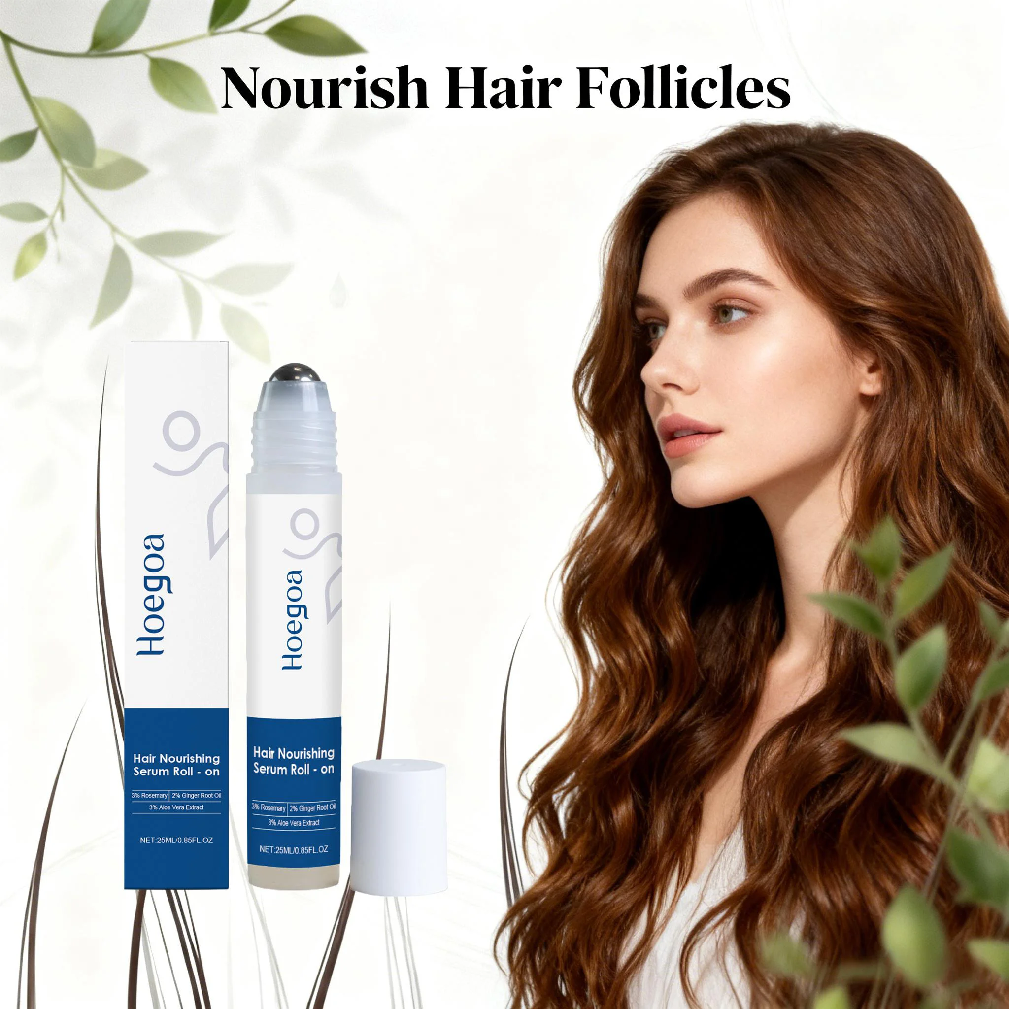 

Rosemary Hair Nourishing Serum Roll-On Increase Hair Density Activate Hair Follicles Improve Scalp Health Hair Essence Care 25ml