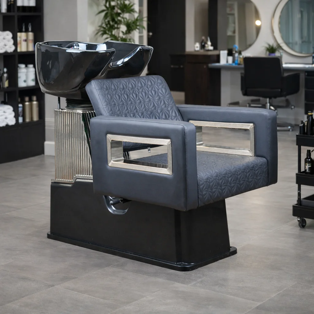 Luxury Shampoo Chair With Ceramic Bowl Salon Backwash Unit Hair Washing Chair Comfortable Salon Equipment
