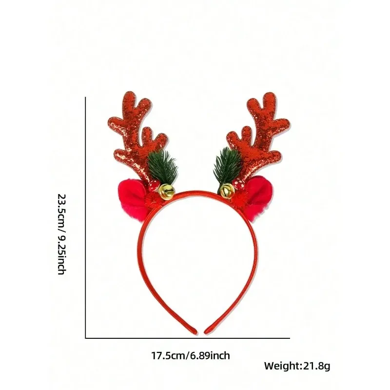 

Cute Deer Antler Headband｜Christmas Party Hair Accessories, Polyester Material for Festive Holiday Style