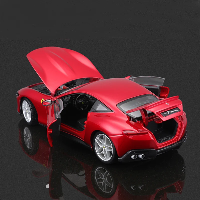 Bburago-vehículo de lujo de Ferrari ROMA, escala 1:24, coche fundido a presión, colección de juguetes, regalo