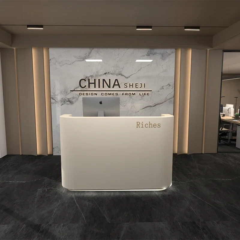 White Small Reception Desk Luxury Office Executive Shop Reception Counter Front Pulpito Escritorio