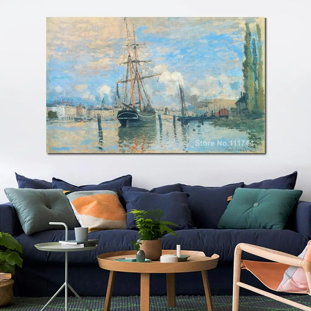 

Paintings for Bedroom The Seine at Rouen Claude Monet Reproduction Art High Quality Hand Painted