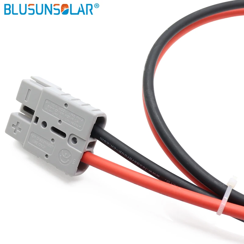 Battery DC Power Connector 50A 600V with 1m-5m 4mm2 Red Black Solar Cable with Alligator Clip Connect Portable