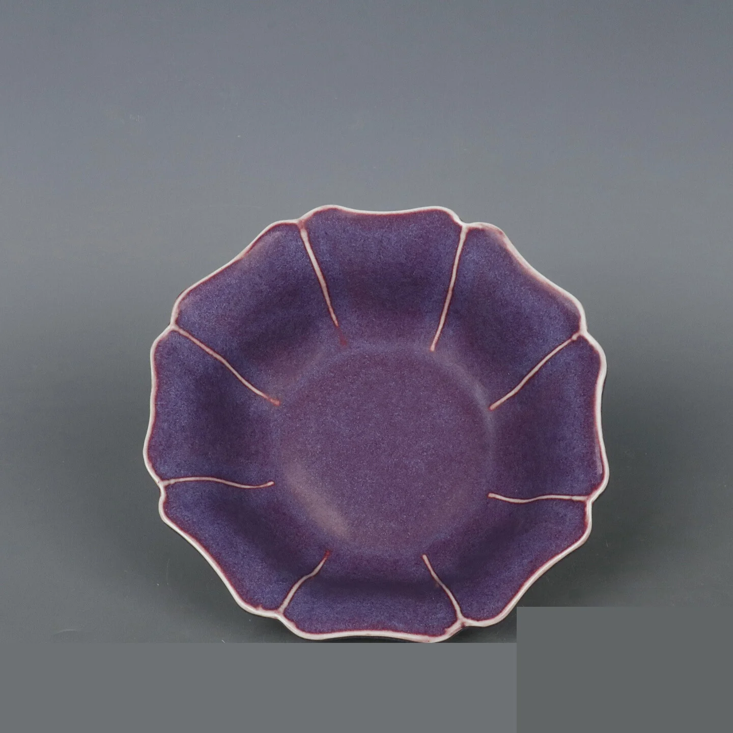 

Jingdezhen Jianguo Porcelain Factory Kiln Transformation Rose Purple Lotus Leaf Bowl Antique Porcelain Collection Ornament