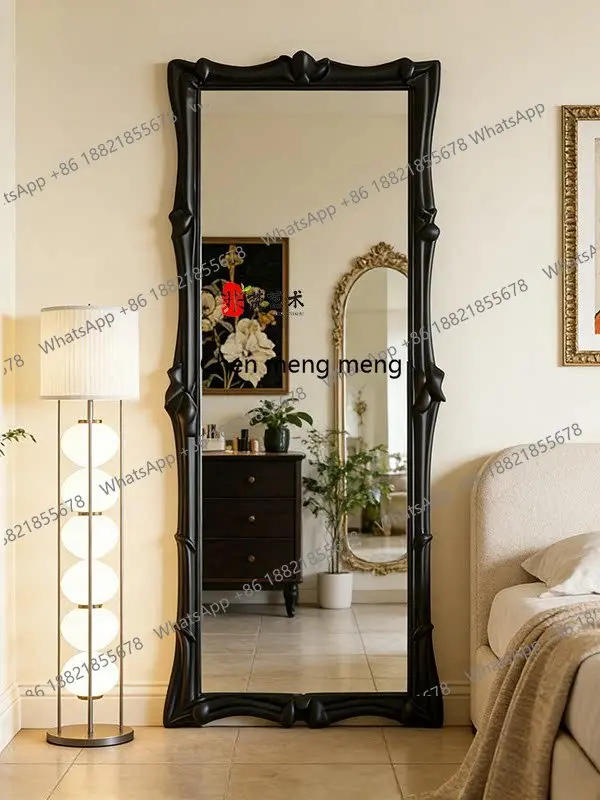 a50 French medieval light luxury full-body mirror high-end art carved full-length mirror cloakroom clothing store