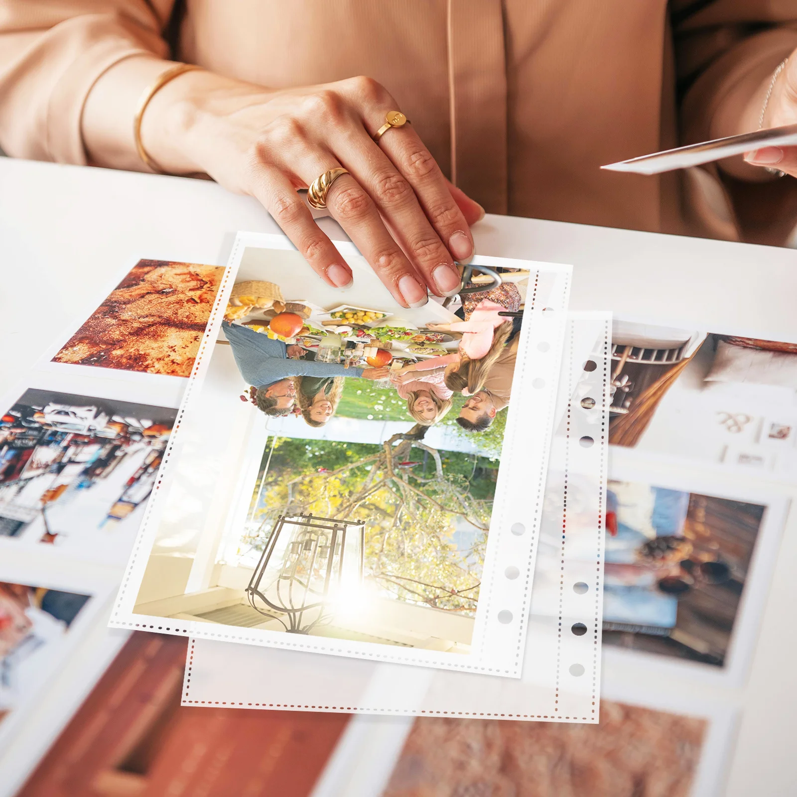 

50pcs Clear Page Top Load Protectors Documents Photos Cards High Transparency Protective Sleeves For 6 Ring A5 Binder Office