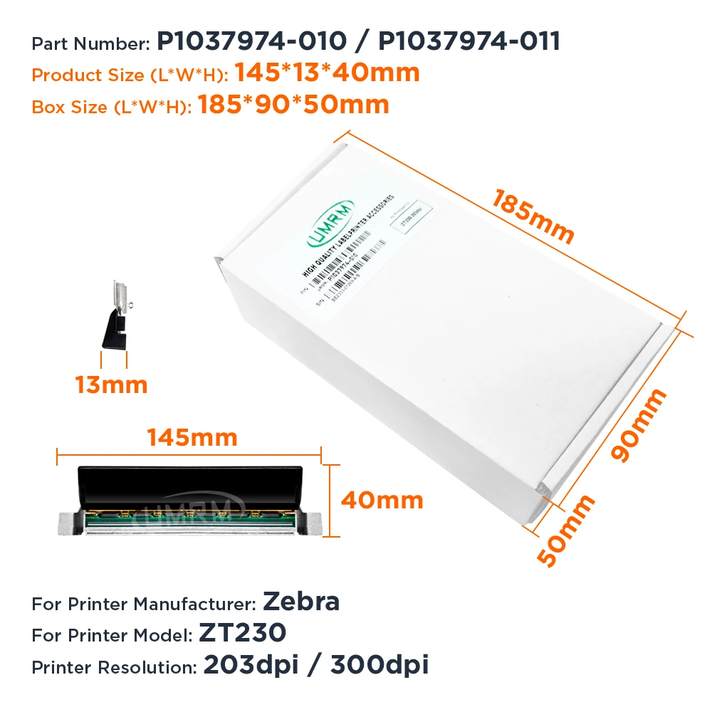 P1037974-010/P1037974-011 Printhead baru untuk zebra ZT230 203/300dpi aksesori Printer kepala cetak Label kode batang termal