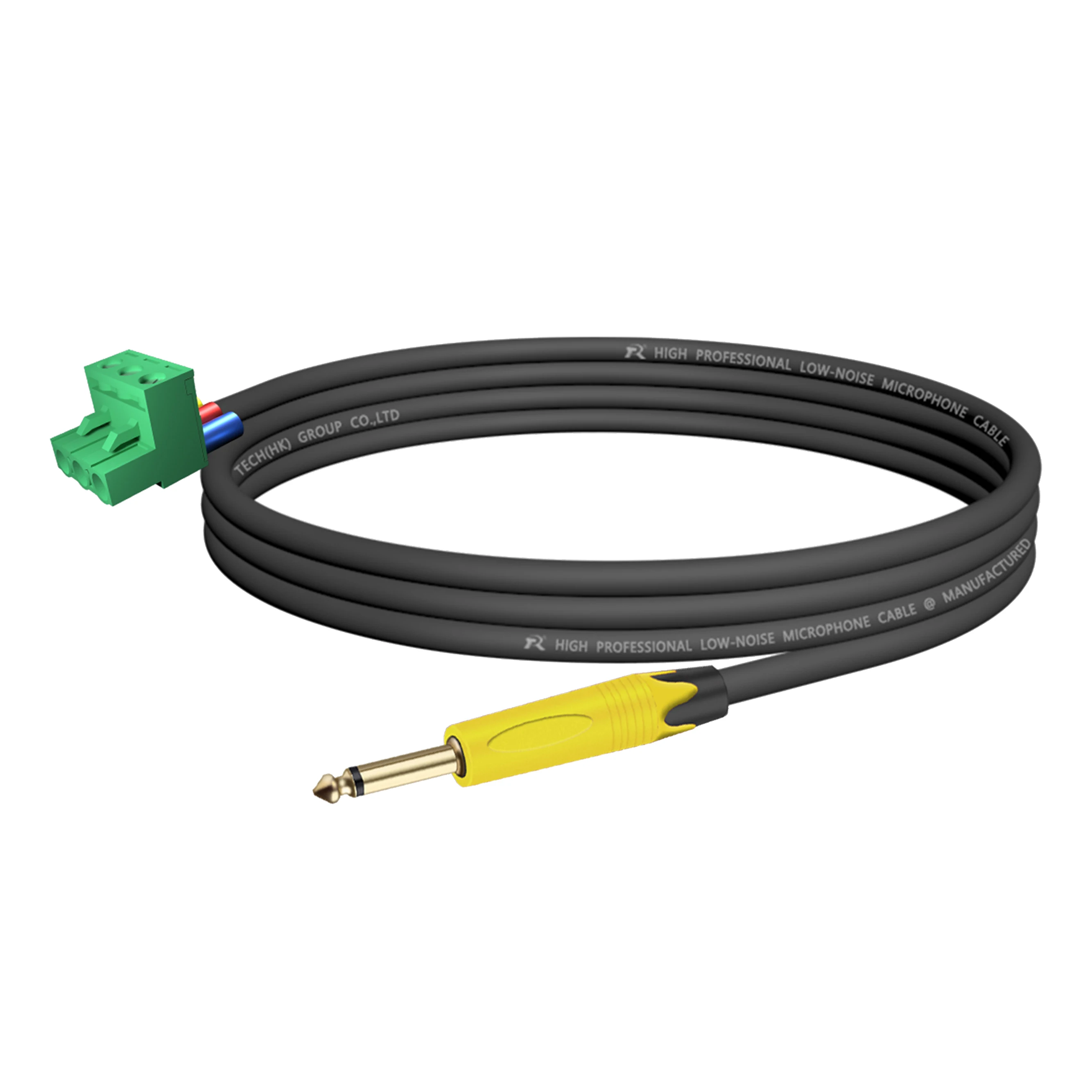 Professionelles 6,35/6,5 mm (1/4 Zoll) TS-Mono-Stecker auf 3-poligen 5,08 mm Phoenix-Stecker-Kabel, symmetrische Audiosignalübertragung – Detail 21
