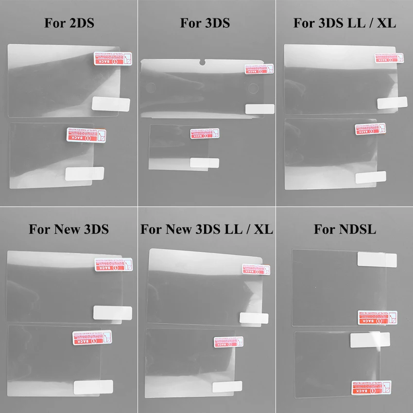 1PCS Top Bottom HD Clear Protective Film For NS NDSL NDSL for 2DS New 3DS XL LCD Screen Protector