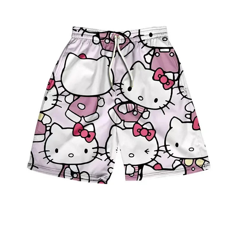 Kawaii Sanrio Hello Kitty Anime Y2k Shorts Pants Catone Ladies Casual Family Pants Summer Fashion Pajama Pants Gift