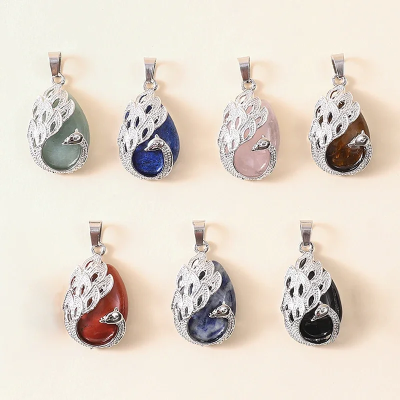 Women's Water Drop Stone Pendant Necklace