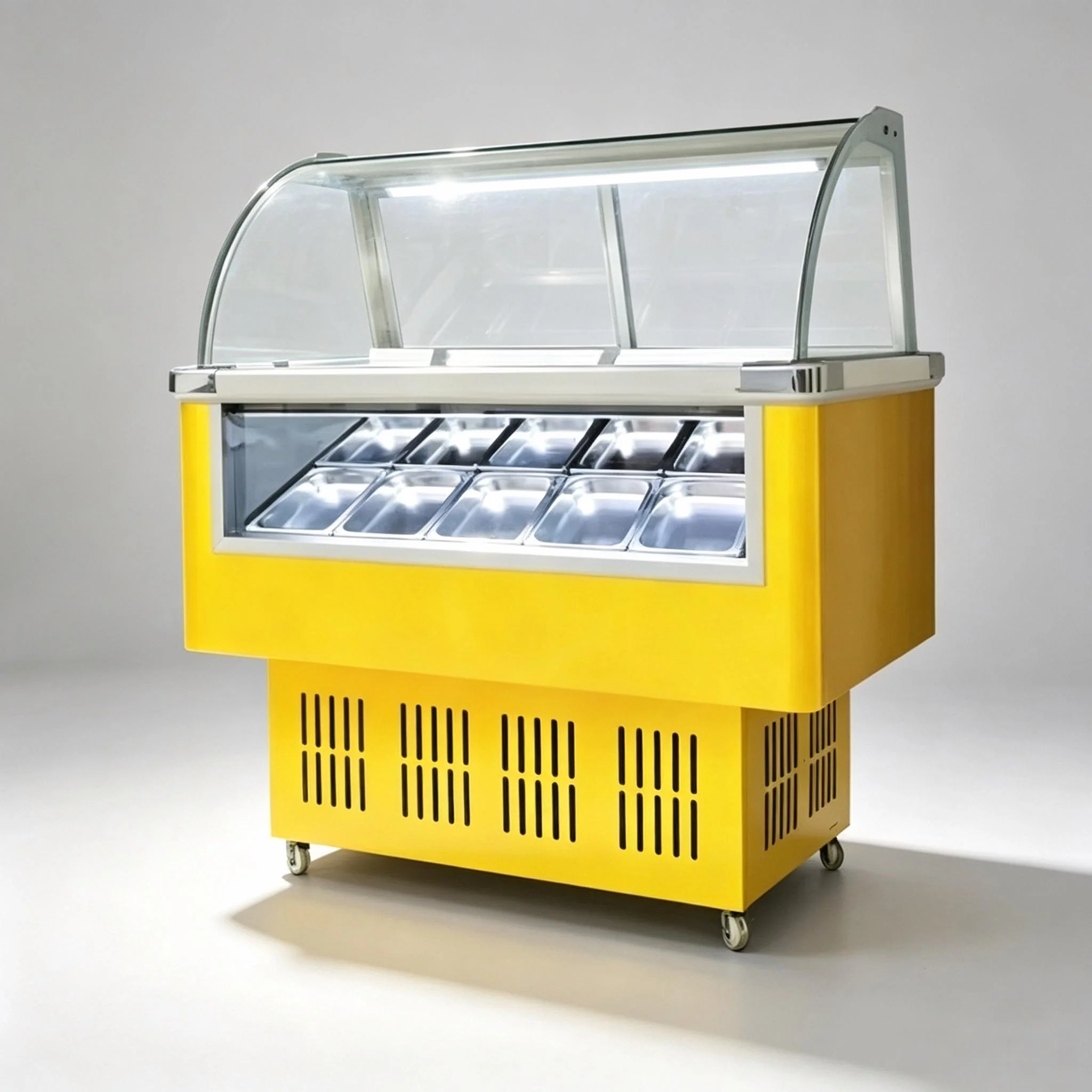 4-Color Commercial Popsicle & Ice Cream Display Cabinet, Large Capacity Refrigerator Freezer for Commercial Store