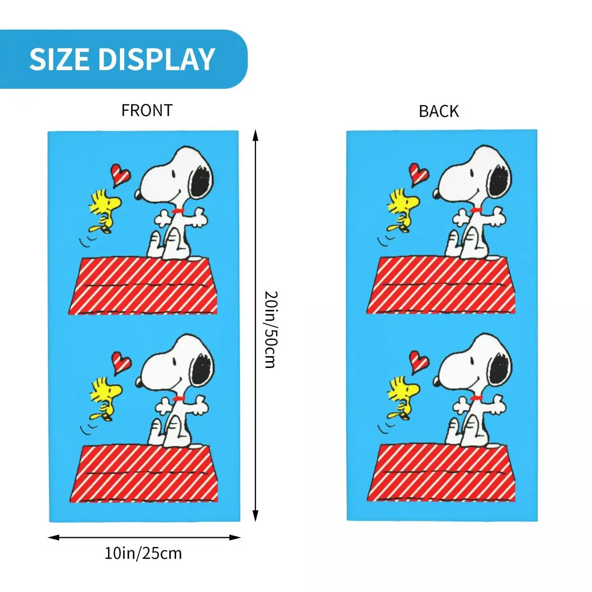 Custom Cartoon Snoopys Red Stripe Bandana Neck Warmer Women Men Winter Ski Hiking Scarf Gaiter Movie Face Cover