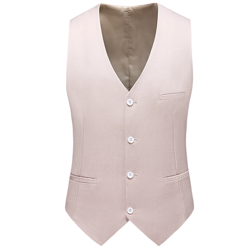 2023 Fashion New Men\'s Leisure Casual Boutique Solid Color Business Groom Wedding Vest Waistcoat