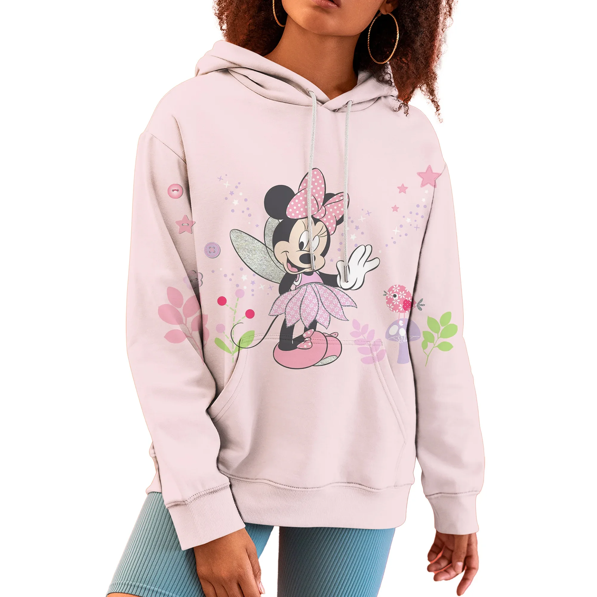 Fashionable and cute Disney's Mickey and Minne Cartoon Anime periphery Women's Hoodie Autumn and Winter Couple's clothing hoodie