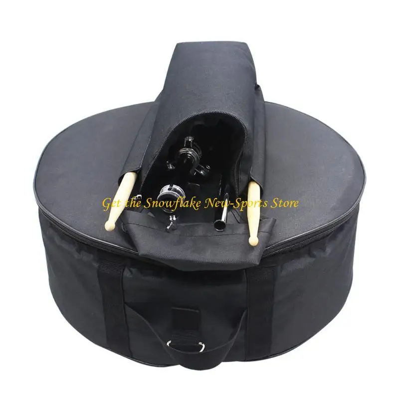 E56D Snare Drum Bag, Compact Snare Drum Bag Backpack Case with Shoulder Strap Outside Pockets Musical Instrument Accessories