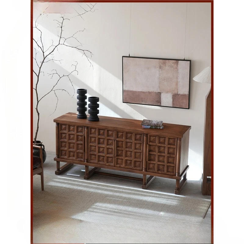 

Wind living room solid wood side cabinet designer dining side cabinet antique B B hotel entrance decorative cabinet storage