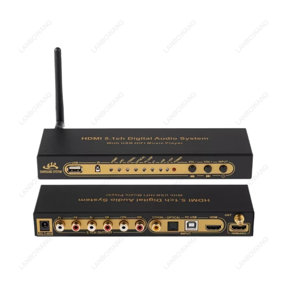 DTS DolbyAC3 5.1 Channel Audio Decoder Bluetooth HDMI Splitter DAC USB Computer Sound Card Digital Audio Converter US UK EU Plug