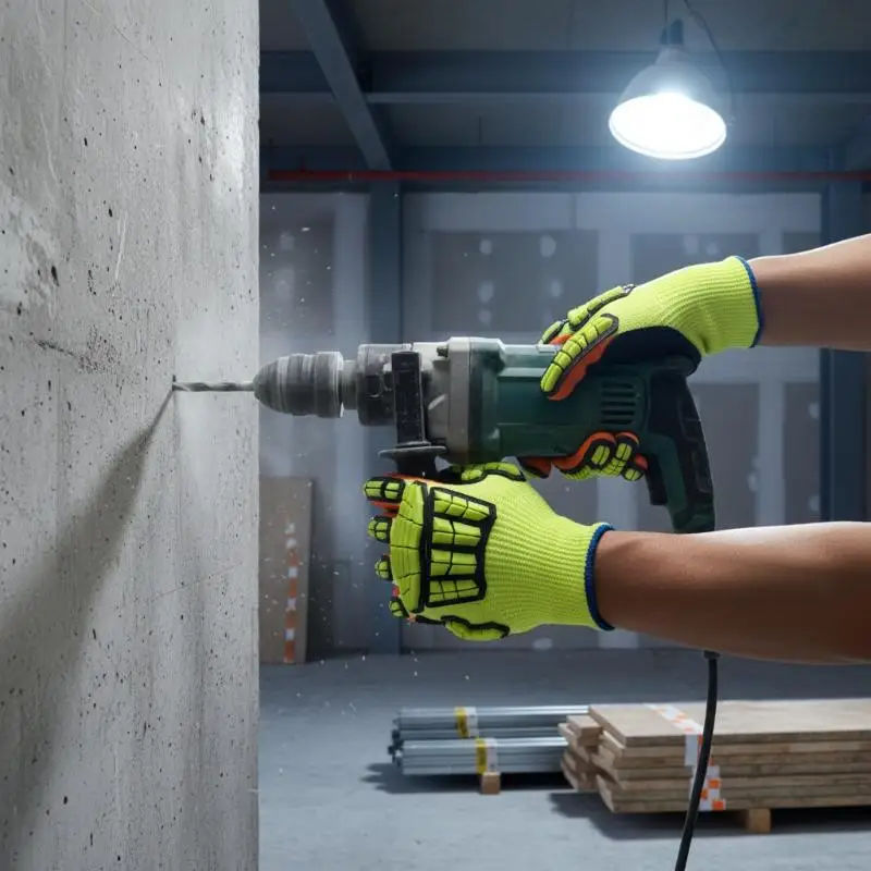 Anti Vibration Protective Work Gloves Cut Resistant High Quality With Oil-proof Nitrile Dipped Palm Glove