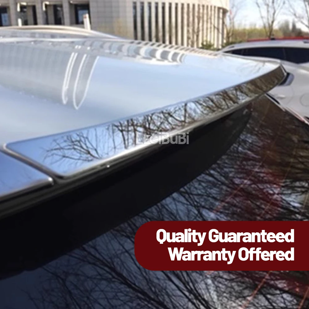 For Peugeot 3008 2017-2022 1pcs Rear Trunk Spoiler Strip Molding Steel Chrome Trim Spoilers Exterior Car Styling Accessories