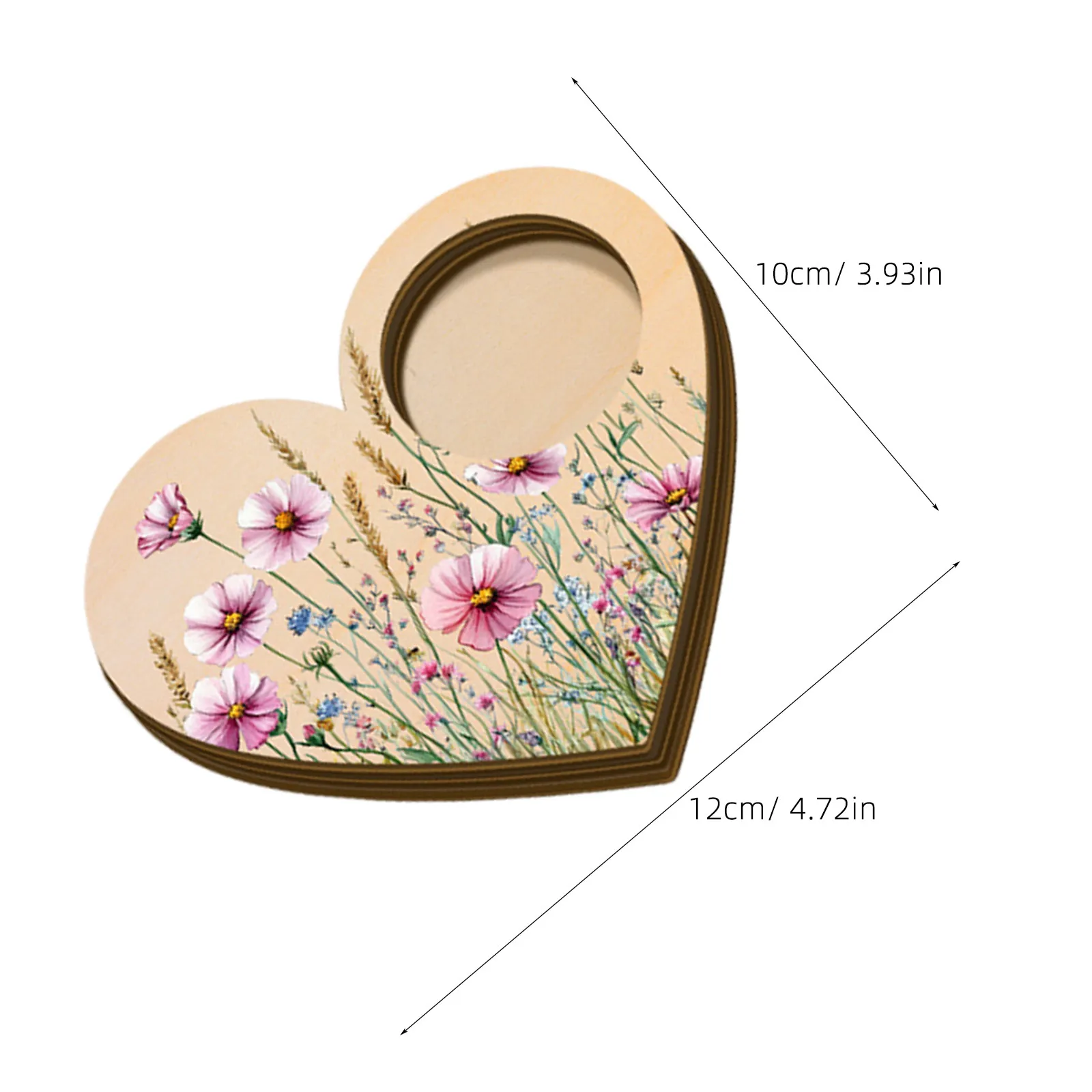 4 Pcs Decorative Tealight Holder Heart Home Driftwood Anniversary Bedroom