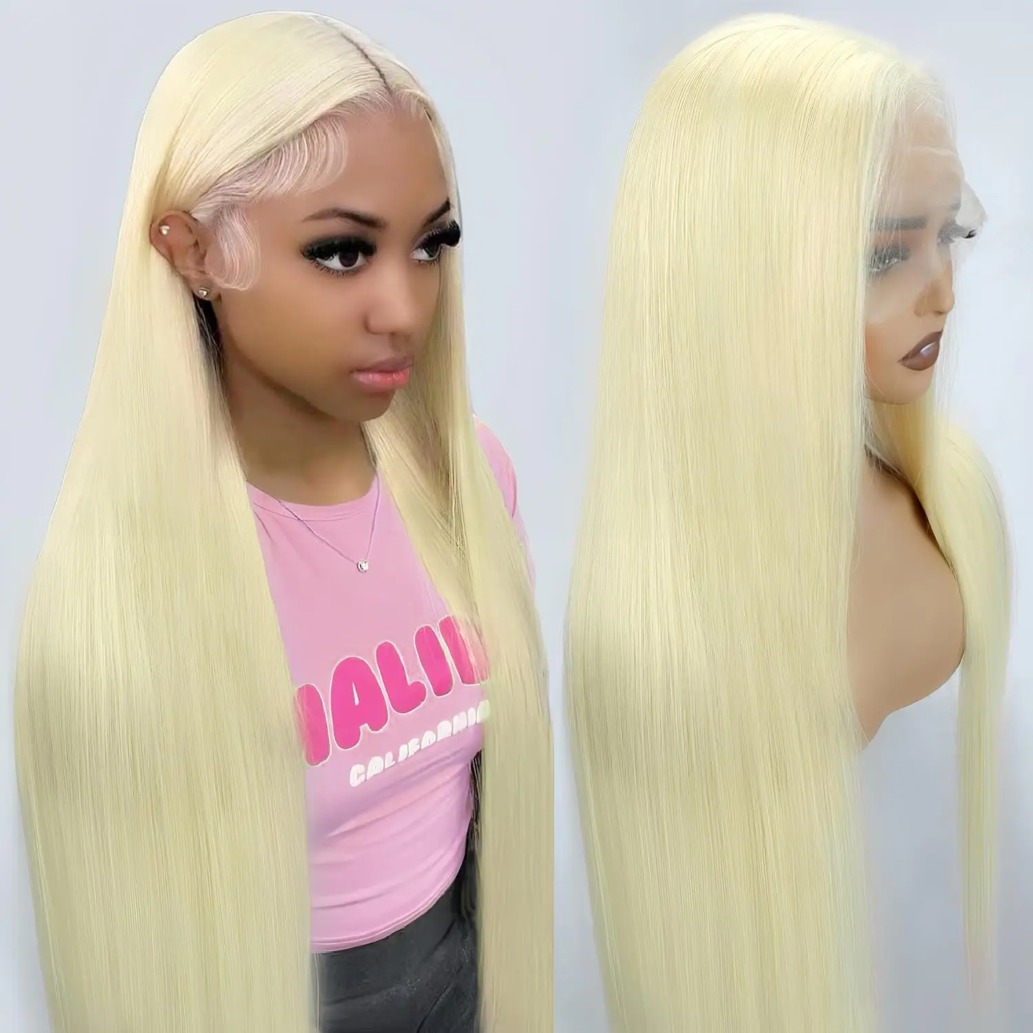 

30 Inch 613 Lace Front Wig Human Hair 13x4 Straight 613 HD Lace Frontal Wig Human Hair Pre Plucked Bleached Knots