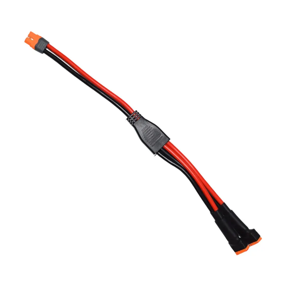 For XT60 Y Branch Cable for Solar Generator Integration Battery Distribution 1 Female 2 Male 30 cm PVC Tinned Copper Wire