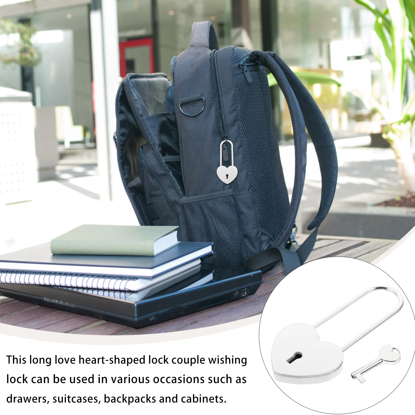 

1pc Heart Luggage Lock Drawer Lock Durable Rustproof Padlock For Suitcase Cabinet Diary Security Small Lightweight Portable