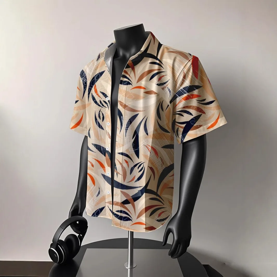 2025 New Men's Short Sleeved Shirt Hawaii Beach Slimming Shirt Full Graphics M-3XL High Quality Men's Clothing Fashion Design