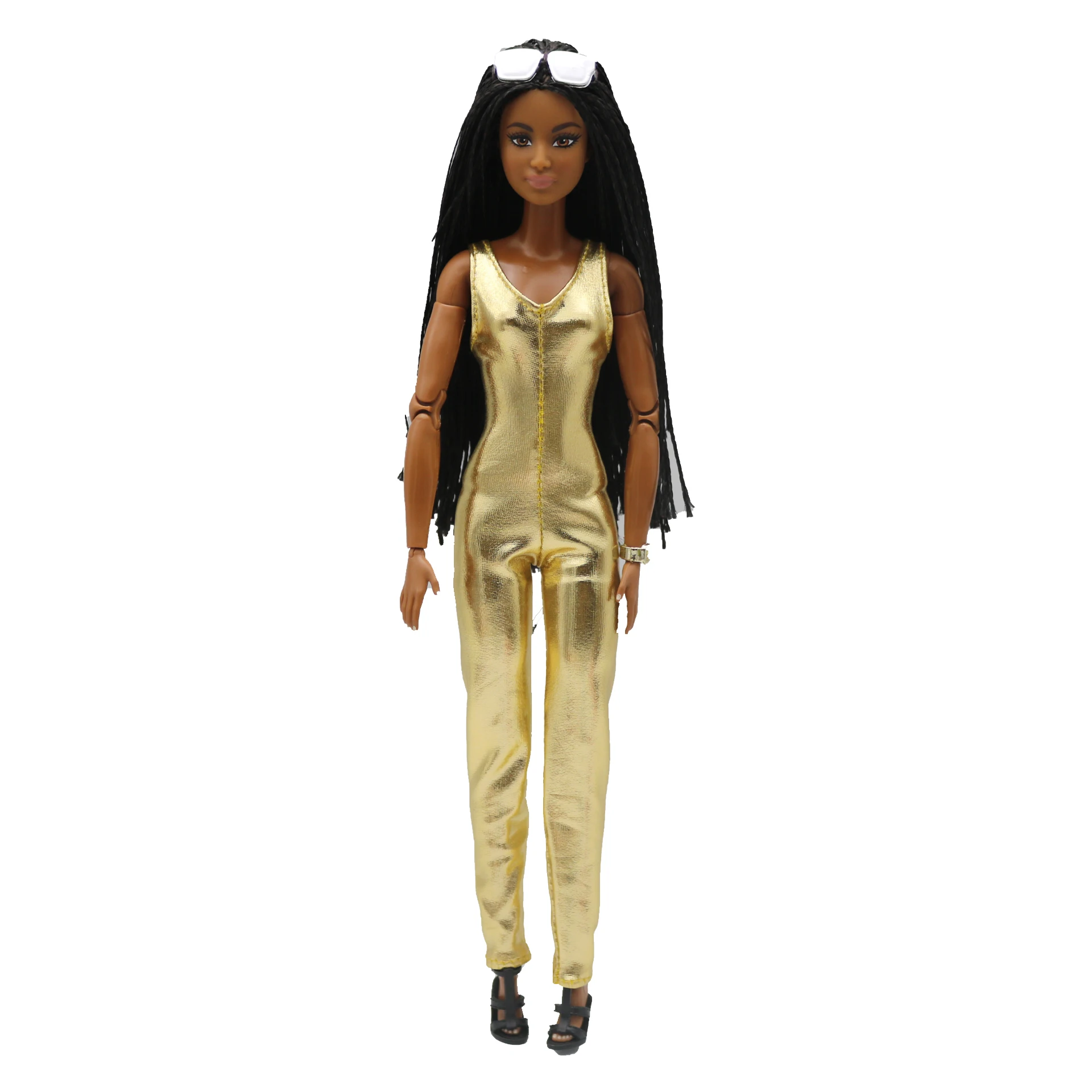 New 30cm 1/6 Doll Faux-leather skinny stretch-shine jumpsuit Daily Wear Accessories Clothes for Barbies doll