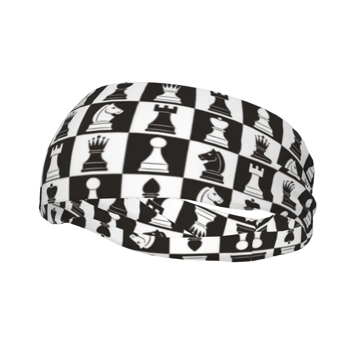 Headband Chess Pieces On Board Headwrap Hairband for Tennis Gym Fitness Headwear Hair Accessories