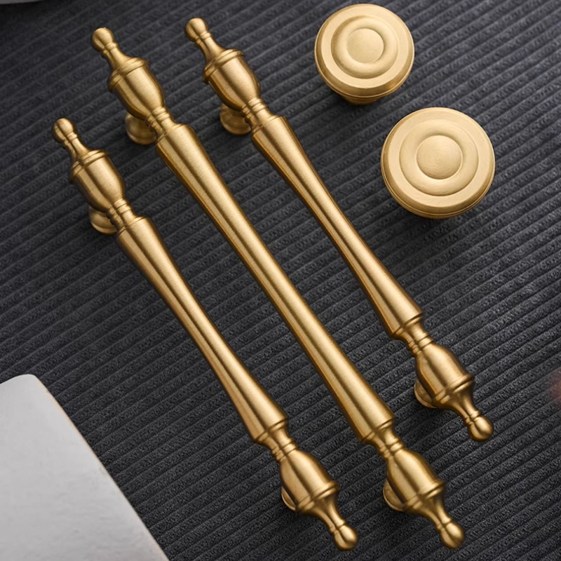مقابض وأُكر أثاث نحاسية صلبة حديثة للخزائن والأدراج وخزانة الملابس وخزانة الملابس - أجهزة غرفة النوم #4