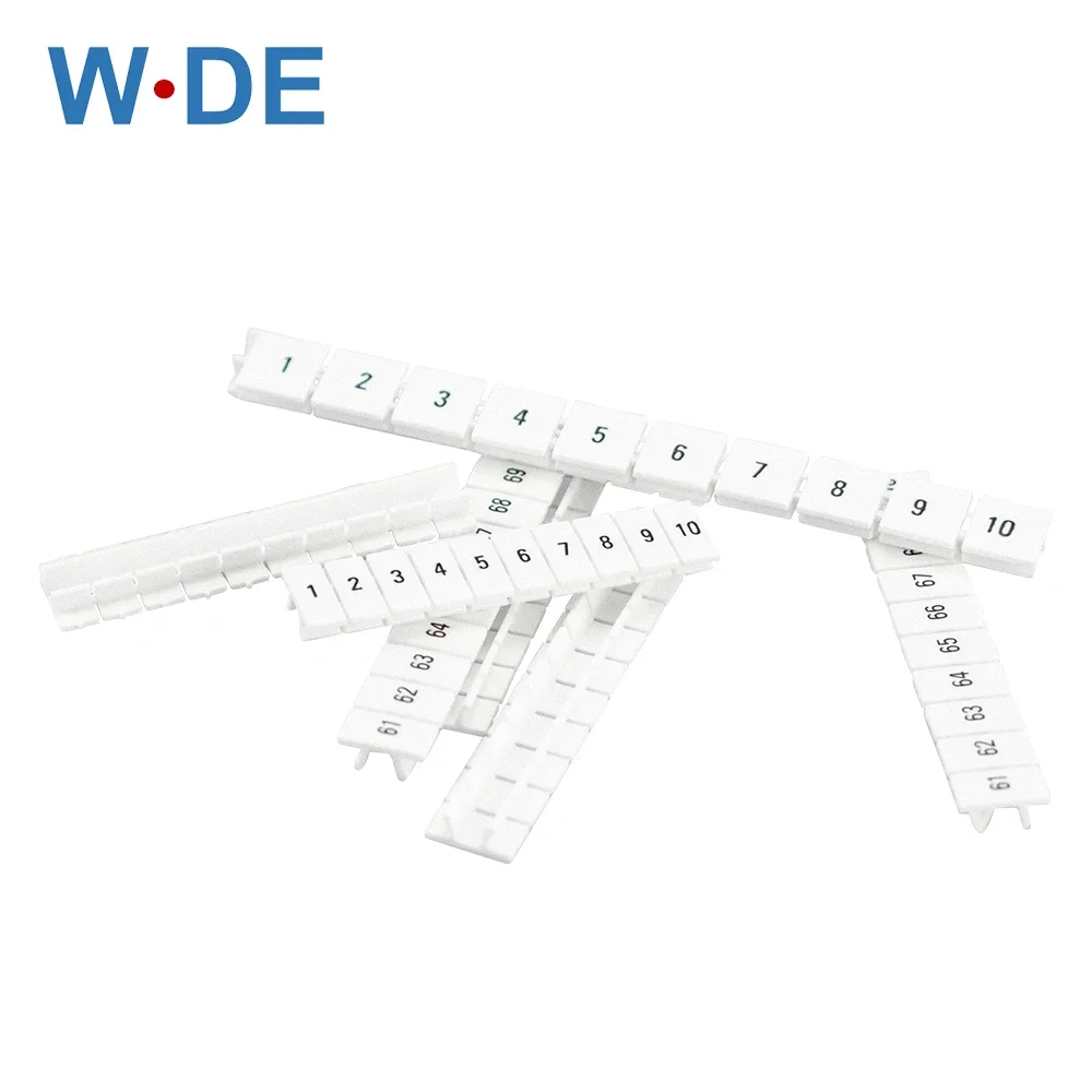 10Pcs Marker Strips ZB4 With Standard Numbering With Blank For UK1.5 And ST1.5 DIN Rail Terminal Blocks